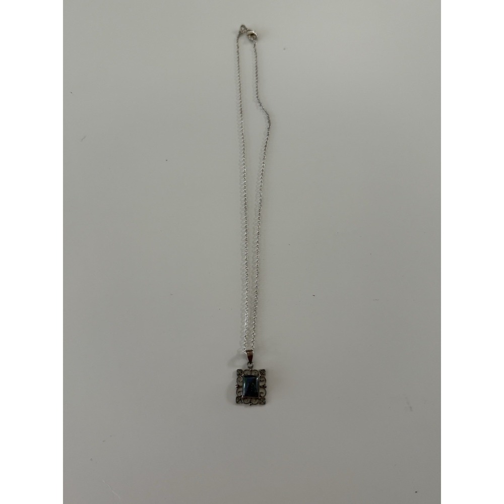 Vintage Sterling Silver Pendant Necklace Fast‎ Shipping